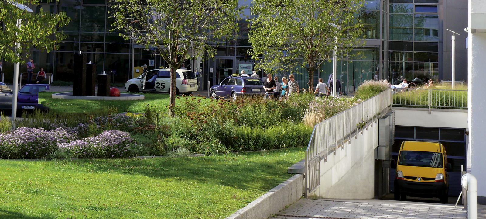 Entrance to the underground garage