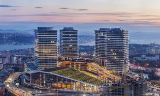 Zorlu Center is an iconic project located at the Bosphorus in the heart of Istanbul. Source: Murat Germen Aerial view of the Zorlu Center at night
